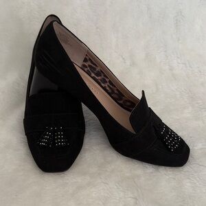 Kelly & Katie Black Suede Tassel Loafers